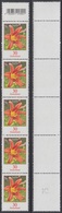 !a! GERMANY 2020 Mi. 3509 MNH Vert.STRIP(5) -coils- W/ Top Margin & Backside Number (75) - Flowers: Daylily - Unused Stamps