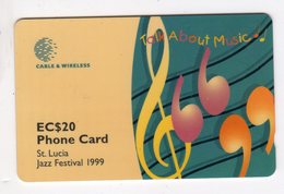 SAINTE LUCIE REF MV CARDS STL-288B Année 1999 EC$20 288CSLB Jazz Festival 1999 - Saint Lucia