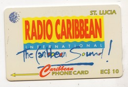 SAINTE LUCIE REF MV CARDS STL-15B Année 1994 EC $10 15CSLB Radio Caribbean - Santa Lucia