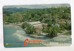 SAINTE LUCIE REF MV CARDS STL-3A Année 1991 EC $10 3CSLA Coastline - Santa Lucia