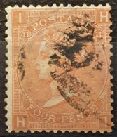GREAT BRITAIN 1865 - Canceled - Sc# 43 - 4d - Plate 11 - Gebruikt