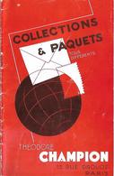 Catalogue De Vente Théodore CHAMPION - Collections Et Paquets - 30 Pages - 1937 / 1938 - TBE - Catalogues De Maisons De Vente