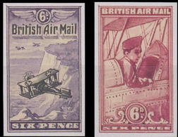 GREAT BRITAIN Air Mail Aeroplane Biplane ESSAYS:2 - Probe- Und Nachdrucke