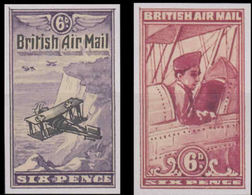 GREAT BRITAIN Air Mail Aeroplane Biplane ESSAYS:2 - Ensayos, Pruebas & Reimpresiones