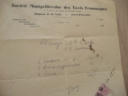 Facture Société Montpelliéraine De Taxis économiques Vers 1930 - Transport