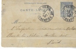 1898  CARTE  LETTRE ENTIER POSTAL - Konvolute: Ganzsachen & PAP