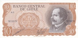 BILLETE DE CHILE DE 10 PESOS DE BALMACEDA DEL AÑO 1970 SIN CIRCULAR - UNCIRCULATED (BANK NOTE) - Cile