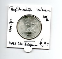 REP. SLOWAKIJE 100 KORUN 1993 ZILVER NATIONAL INDEPENDENCE - Slovakia