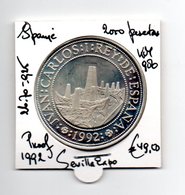 SPANJE 2000 PESETAS 1992 ZILVER PROOF  SEVILLA EXPO - 2 000 Pesetas