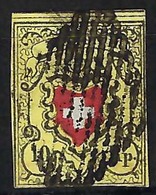 SUISSE Classique:  Le ZNr.16II, Obl. Grille,  Signé, Superbe - 1843-1852 Federal & Cantonal Stamps