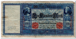 GERMANY,100 MARK,1909,P.38,F-VF - 100 Mark