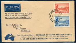 AUSTRALIE - N° 94 & 95 / 1er. VOL PAR VH-UXX , BRISBANE LE 31/7/1934 POUR MELBOURNE - SUP - Brieven En Documenten