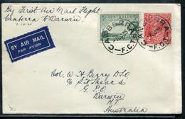 AUSTRALIE - N° 38 + PA 2 / 1er. VOL , CANBERRA LE 7/10/1935 POUR DARWIN - SUP - Lettres & Documents