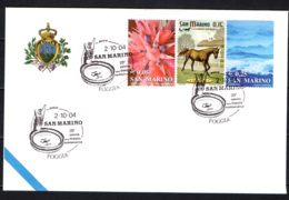 SAN MARINO - 2-10-2004 - FOGGIA - 26° FILATELIA E NUMISMATICA - ANNULLO SPECIALE - OBLITERATION SPECIALE - SONDERSTEMPEL - Storia Postale