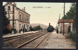 St. PATRICE (580 Habitants): Bon Plan Sur L'arrivée Du Train En Gare. Carte Animée. Oblitérée En 1911. SUPERBE - Other & Unclassified