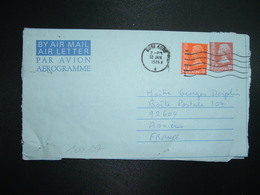 AEROGRAMME 50c + TP 10c OBL.MEC.12 JAN 1976 HONG KONG B - Postwaardestukken