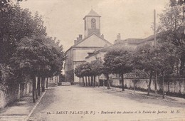 64 - Saint Palais - Boulevard Des Acacias Et Le Palais De Justice-  Cpa - Saint Palais