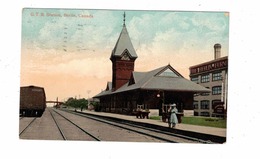 BERLIN (Kitchener), Ontario, Canada, GTR Station / Depot & Berlin Furniture Factory, 1908 Knox Postcard, Waterloo County - Kitchener