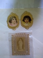 Two Decoupis Victorian Scraps Oblaten 1900 Angels One With Insect Hole Additional Virgin Photo Piece Not Clear Impressio - Anges