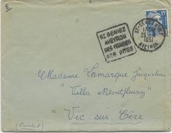 LETTRE OBLITERATION DAGUIN -ST GENIEZ D'OLT-AVEYRON -"SES FRAISES -SES SITES -1951 - Mechanical Postmarks (Other)