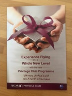 QATAR AIRWAYS PRIVILEGE CLUB  FLYER INTRODUCING FREQUENT PASSENGERS TIER SYSTEM - Advertisements