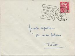 LETTRE OBLITERATION DAGUIN - GRAND PRESSIGNY -INDRE ET LOIRE - MUSEE PREHISTORIQUE ET CHATEAU - Mechanical Postmarks (Other)