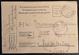 CP Pour Prisonnier De Guerre  De Bruxelles Vers P.G. Camp De Merseburg Juillet 1916 - Kriegsgefangenschaft