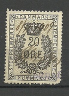 DENMARK Dänemark O 1909 Tax Stempelmarke Documentary Tax - Fiscali