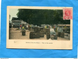 GAMBIA-BATHURST-(gambia River)view Of The Market-le Marché Animévoyagé En 1910-stamp N°29 1d - Gambie