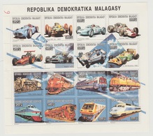 Madagascar Madagaskar 1990 / 1993 Mi. 1446 - 1461 Voitures De Sport Cars Autos Bugatti Porsche Honda Ferrari Matra - Automobilismo