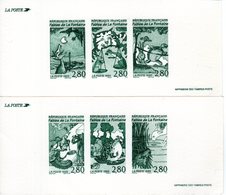 " LES FABLES DE LA FONTAINE " Sur 2 Gravures Officielles De 1995 N° YT BC2964. - Contes, Fables & Légendes