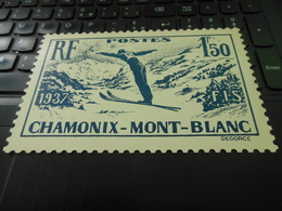 GIGANTIMBRE CHAMONIX MONT BLANC 1937 FIS REPRODUCTION EN CARTE POSTALE DENTELEE CURIOSITE ! - Cartas & Documentos