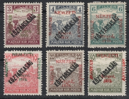 1919 France Occupation Local SZEGED - Hungary - Harvester REPUBLIC Overprint - MNH+MH LOT - Unused Stamps