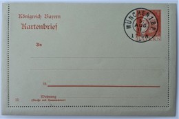 BAYERN 1911 - Kartenbrief Ungebraucht 10pf - Gest. MÜNCHEN - Postwaardestukken