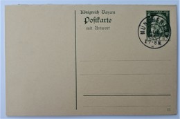 BAYERN 1911 - POSTKARTE MIT ANTWORT Ungebraucht 5pf - Gest. MÜNCHEN - Postal  Stationery