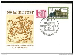 500 JAHRE POST DDR PP21 D2/005a Privat-Postkarte REITER Sost.1990  NGK 7,00 € - Poste