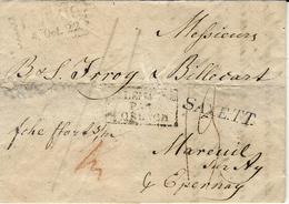 1822- Lettre De Leipzig Pour Epernay ( Marne) Entrée Par Forbach + SAXE.T.T. + Fche FFort S/m - Entry Postmarks