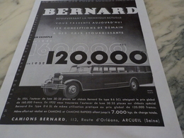 ANCIENNE PUBLICITE LE CAMION ET AUTOCAR BERNARD  1931 - Camions