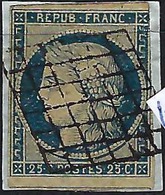 FRANCE:   Le Y&T 4b  Sup. Obl. Grille 4 B Marges Régulières Sur Fragment 1 Voisin   AB à B - 1849-1850 Ceres