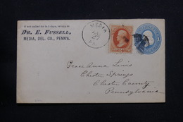 ETATS UNIS - Entier Postal Commercial + Complément De Media Pour Chester Springs - L 57672 - ...-1900