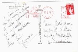 EVREUX RP Eure Carte Postale 1,20 F Sabine Rouge De Carnet Yv 1974 Ob 10 9 1979 EMA SJ6104 Hotel Le Grand CERF  Valeur 0 - Briefe U. Dokumente