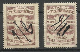 FINLAND FINNLAND 1903 Railway Stamp, 2 Exemplares, O - Paquetes Postales