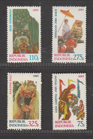 Indonesia, 1984, Peacock, Set Of 4v, MNH** - Paons