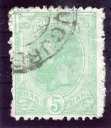 ROMANIA 1900 King Carol 5 B. With Part Of Sheet Margin Watermark, Used.  Michel 132 - Oblitérés