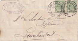 DDW 896  --  FRAUDE POSTALE FRONTALIERE - Memorandum De MAUBEUGE France 1913  TP Armoiries Ambulant LIEGE ERQUELINNES 2 - Bahnpoststempel