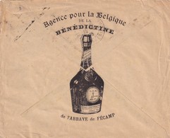 DDW 901  --  BELGIQUE FRANCE ALCOOLS - Lettre Illustrée BENEDICTINE - Affr. MIXTE TP Fine Et Grosse Barbe BRUXELLES 1905 - Vins & Alcools