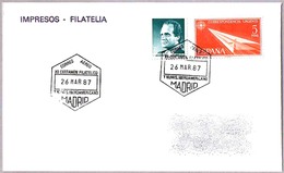 Matasellos XII CERT. FILATELICO IBEROAMERICANO - CORREO AEREO. Madrid 1987 - Poste