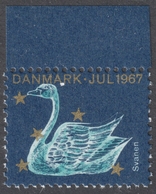 SWALLOW Bird / Constellation STAR - Christmas JUL Charity Label Cinderella Vignette 1967 - MNH - Denmark Danmark - Hirondelles