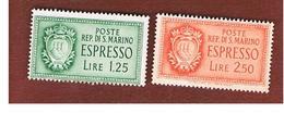 SAN MARINO - UNIF. E9.E10 ESPRESSO - 1943 STEMMA (SERIE COMPLETA DI 2) -  MINT** - Eilpost