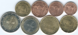 Cyprus - 2008 - 1, 2, 5, 10, 20 & 50 Cents; 1 & 2 Euro (KMs 78-85) UNC - Cipro